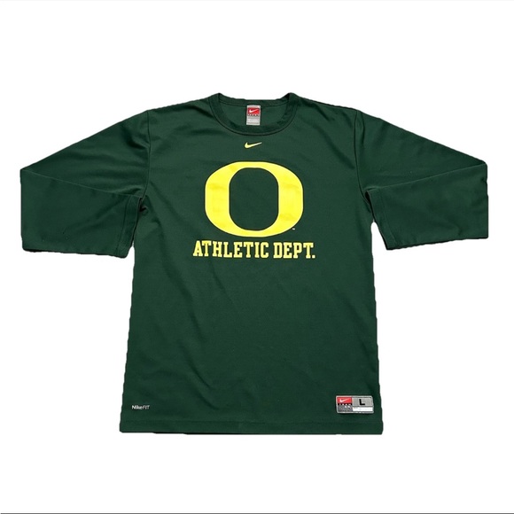 Nike Other - Vintage Nike Oregon Ducks Shirt Mens L Y2K Green Yellow Long Sleeve Athletic Vtg